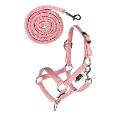 Halfter und Führstrick HKM Hobby Horsing Basic Pink Rosa