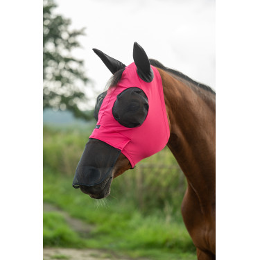 Fliegenschutzmaske HKM Elastic Nasenschutz Magenta Rosa