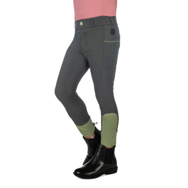 HKM Reithose Claire Vollbesatz aus Silikon Grüngrau Gr&amp;amp;amp;amp;amp;amp;amp;amp;uuml;n