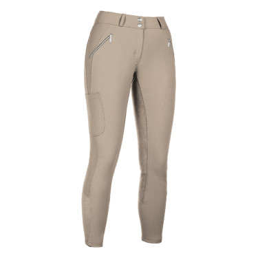 HKM Reithose Lia mit hoher Taille Vollbesatz aus Alos Beige HKM Reithose Lia mit hoher Taille Vollbesatz aus Alos Beige