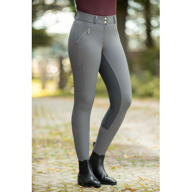 HKM Reithose Lia mit hoher Taille Vollbesatz aus Alos Grau HKM Reithose Lia mit hoher Taille Vollbesatz aus Alos Grau