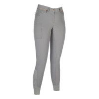 HKM Reithose Rosegold Sparkle Style 1/1 mit Silikonbesatz Grau / Roségold
