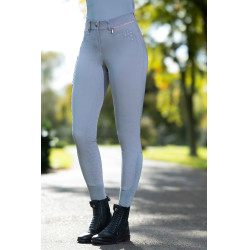 HKM Reithose Rosegold Sparkle Style 1/1 mit Silikonbesatz Grau / Roségold