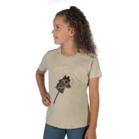 T-Shirt HKM Hobby Horsing Regenbogen Beige