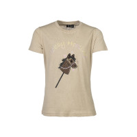 T-Shirt HKM Hobby Horsing Regenbogen Beige