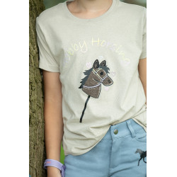 T-Shirt HKM Hobby Horsing Regenbogen Beige T-Shirt HKM Hobby Horsing Regenbogen Beige