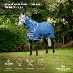 Horseware Ionic Therapy Mesh Cooler Decke Bleu imperial / argent /Marine Blau Horseware Ionic Therapy Mesh Cooler Decke Bleu imperial / argent /Marine Blau