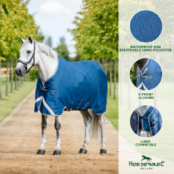 Horseware Ionic Therapy Turnout 100g Decke Bleu imperial / argent /Marine Blau