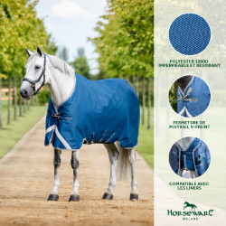Horseware Ionic Therapy Turnout 100g Decke Bleu imperial / argent /Marine Blau