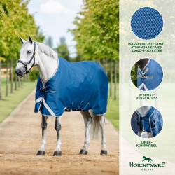 Horseware Ionic Therapy Turnout 100g Decke Bleu imperial / argent /Marine Blau