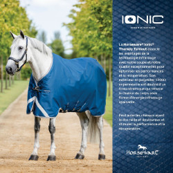 Horseware Ionic Therapy Turnout 100g Decke Bleu imperial / argent /Marine Blau