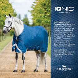 Horseware Ionic Therapy Turnout 100g Decke Bleu imperial / argent /Marine Blau