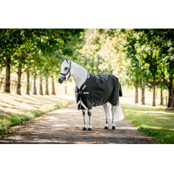 Horseware Rambo 1680D Turnout 100g Decke Schwarz / Sturm / Silbergrau