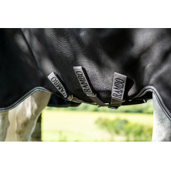 Horseware Rambo 1680D Turnout 100g Decke Schwarz / Sturm / Silbergrau