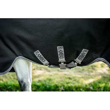 Horseware Rambo 1680D Turnout 100g Decke Schwarz / Sturm / Silbergrau