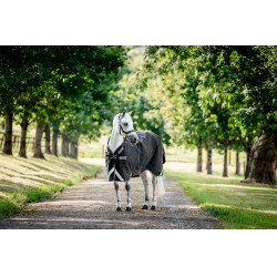 Horseware Rambo 1680D Turnout 100g Decke Schwarz / Sturm / Silbergrau