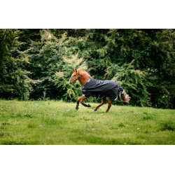 Horseware Rambo 1680D Turnout 100g Decke Schwarz / Sturm / Silbergrau