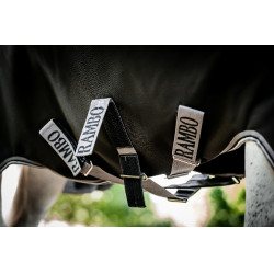 Horseware Rambo 1680D Turnout 250g VL Decke Schwarz / Sturm / Silbergrau