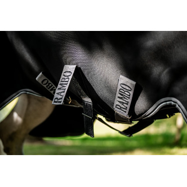 Horseware Rambo 1680D Turnout 450g VL Decke Schwarz / Sturm / Silbergrau Horseware Rambo 1680D Turnout 450g VL Decke Schwarz / Sturm / Silbergrau
