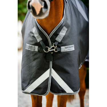 Horseware Rambo 1680D Turnout 450g VL Decke Schwarz / Sturm / Silbergrau Horseware Rambo 1680D Turnout 450g VL Decke Schwarz / Sturm / Silbergrau