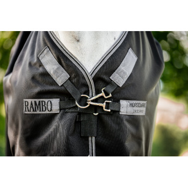 Horseware Rambo 1680D Turnout 50g Decke Schwarz / Sturm / Silbergrau
