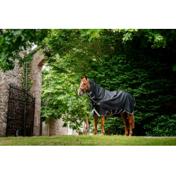 Horseware Rambo 1680D Turnout Plus 100g Decke Schwarz / Sturm / Silbergrau
