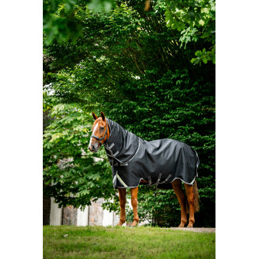 Horseware Rambo 1680D Turnout Plus 100g Decke Schwarz / Sturm / Silbergrau