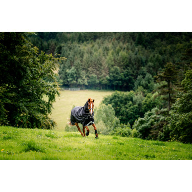 Horseware Rambo 1680D Turnout Plus 100g Decke Schwarz / Sturm / Silbergrau