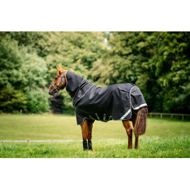 Horseware Rambo 1680D Turnout Plus 100g Decke Schwarz / Sturm / Silbergrau