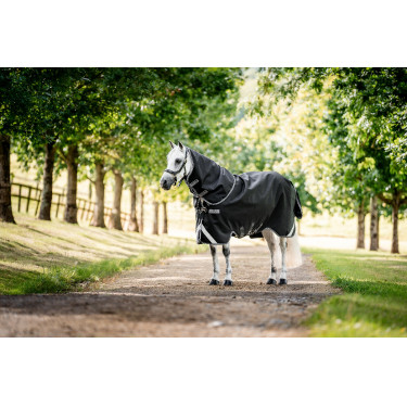 Horseware Rambo 1680D Turnout Plus 100g Decke Schwarz / Sturm / Silbergrau