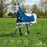 Horseware Rambo Summer Series V-Front Decke Marine / Grau Blau Horseware Rambo Summer Series V-Front Decke Marine / Grau Blau