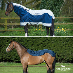 Horseware Rambo Summer Series V-Front Decke Marine / Grau Blau