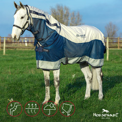 Horseware Rambo Summer Series V-Front Decke Marine / Grau Blau