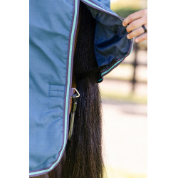 Horseware Rhino Turnout-Decke 100g Marine / Grau / Aqua / Grau Marineblau