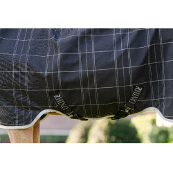Horseware Rhino Wug Poney Turnout 250g VL Decke Schwarz / weiß-graue Karos Horseware Rhino Wug Poney Turnout 250g VL Decke Schwarz / weiß-graue Karos