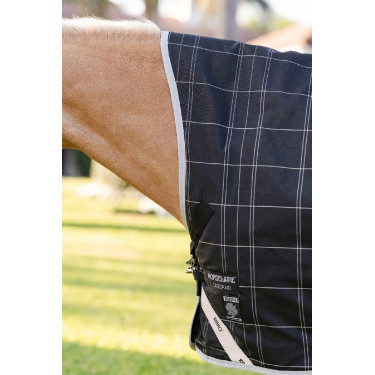 Horseware Rhino Wug Poney Turnout 250g VL Decke Schwarz / weiß-graue Karos Horseware Rhino Wug Poney Turnout 250g VL Decke Schwarz / weiß-graue Karos