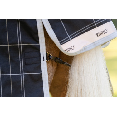 Horseware Rhino Wug Poney Turnout 250g VL Decke Schwarz / weiß-graue Karos Horseware Rhino Wug Poney Turnout 250g VL Decke Schwarz / weiß-graue Karos