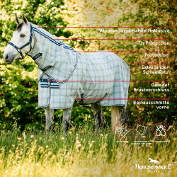 Fliegenschutz-Halsschutz Horseware Newmarket Marine Witney Marineblau Fliegenschutz-Halsschutz Horseware Newmarket Marine Witney Marineblau
