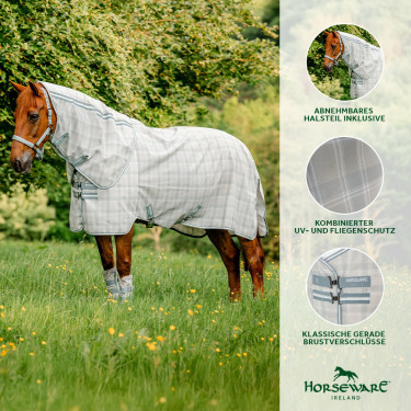 Fliegenschutz-Halsschutz Horseware Newmarket Holzkohle Witney Grau