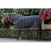 Stallhalsdecke Horseware Rhino 200 g Schwarz / weiß-graue Karos