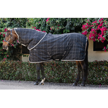 Stallhalsdecke Horseware Rhino 200 g Schwarz / weiß-graue Karos