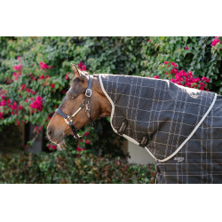 Stallhalsdecke Horseware Rhino 200 g Schwarz / weiß-graue Karos