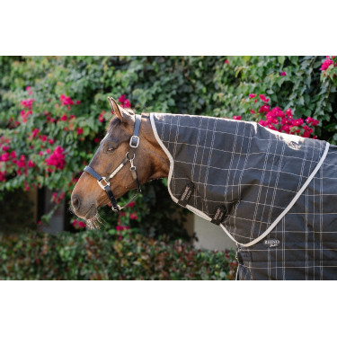 Stallhalsdecke Horseware Rhino 200 g Schwarz / weiß-graue Karos