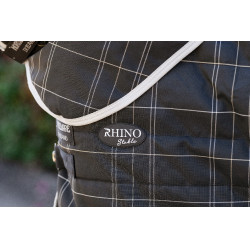 Stallhalsdecke Horseware Rhino 200 g Schwarz / weiß-graue Karos