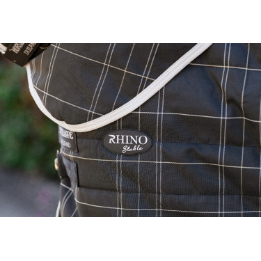 Stallhalsdecke Horseware Rhino 200 g Schwarz / weiß-graue Karos