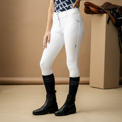 Horseware AA Aria Reithose mit Kniebesatz und mittelhohem Bund Weiß Wei&amp;amp;amp;amp;amp;amp;szlig;