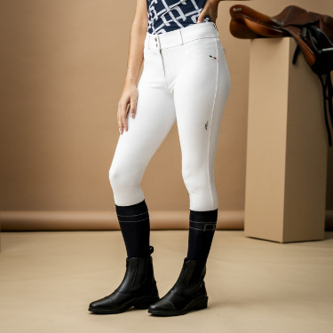 Horseware AA Aria Reithose mit Kniebesatz und mittelhohem Bund Weiß Wei&amp;amp;amp;amp;amp;amp;szlig;