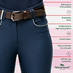 Horseware Newmarket Reithose mit hoher Taille und Vollbesatz Marine / Marine Blau