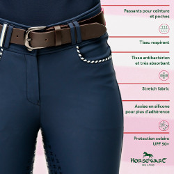 Horseware Newmarket Reithose mit hoher Taille und Vollbesatz Marine / Marine Blau