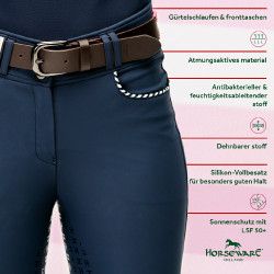 Horseware Newmarket Reithose mit hoher Taille und Vollbesatz Marine / Marine Blau